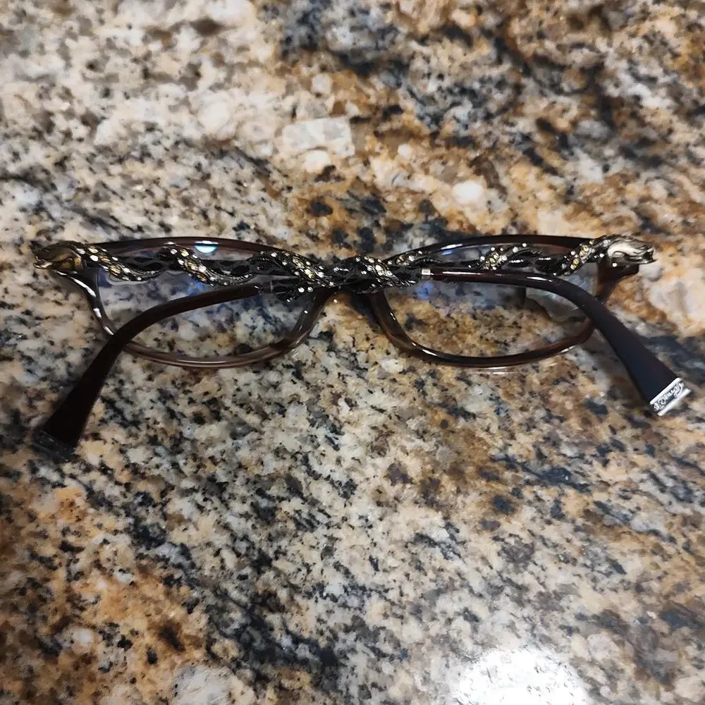 Rare Ed Hardy EH0710 Snake Glasses Eyeglasses 51-18-140 Hazel Frames
